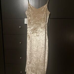 Elegant Cream Velvet Dress